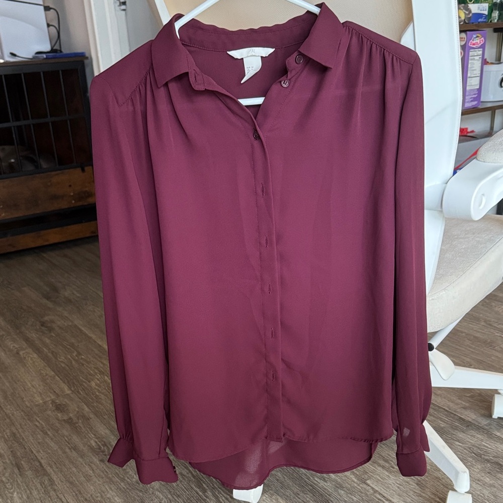 H&M Deep Burgundy Blouse